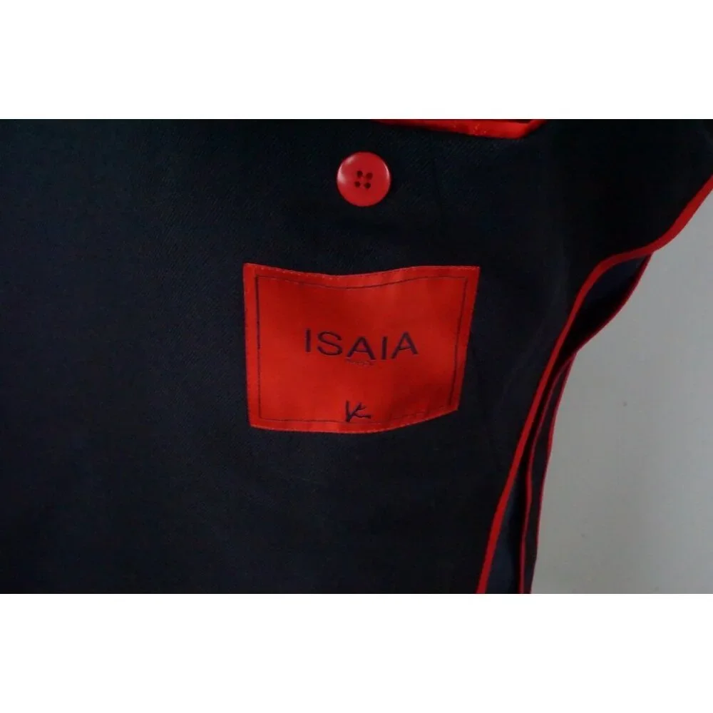 Isaia The Peacoat Blue Wool Cashmere Blend Overcoat Jacket Sz 38 US 48 EU NEW - Picture 6 of 9